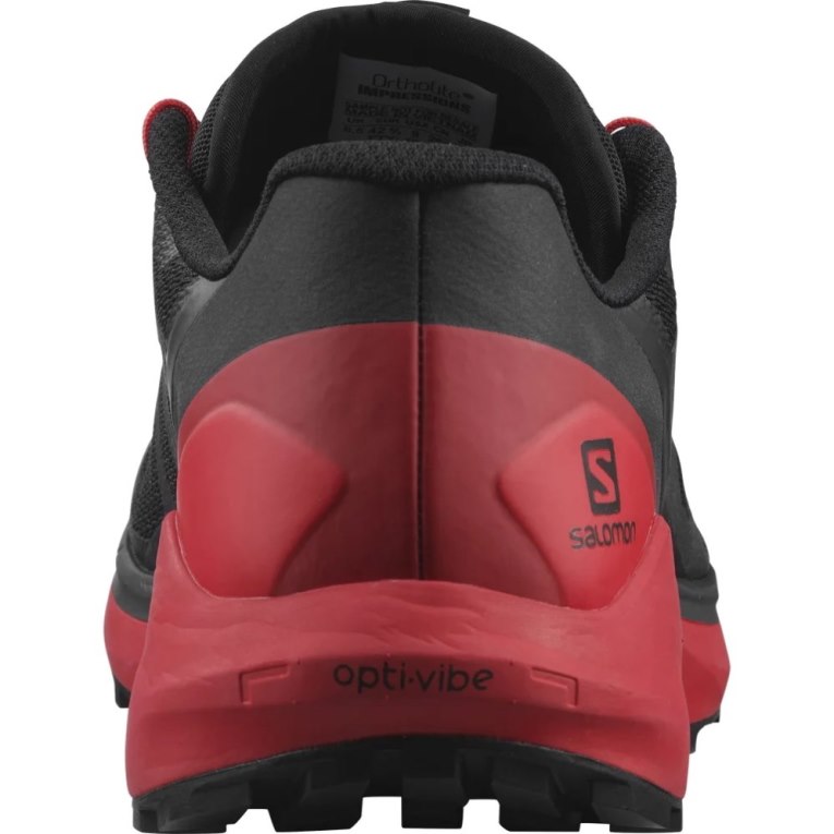 Black / Red Salomon Sense Ride 4 Men's Trail Running Shoes | IE HO3295